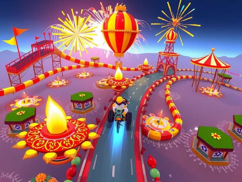 Spicy Sprint Champ Diwali festival edition with fireworks and decorated tracks